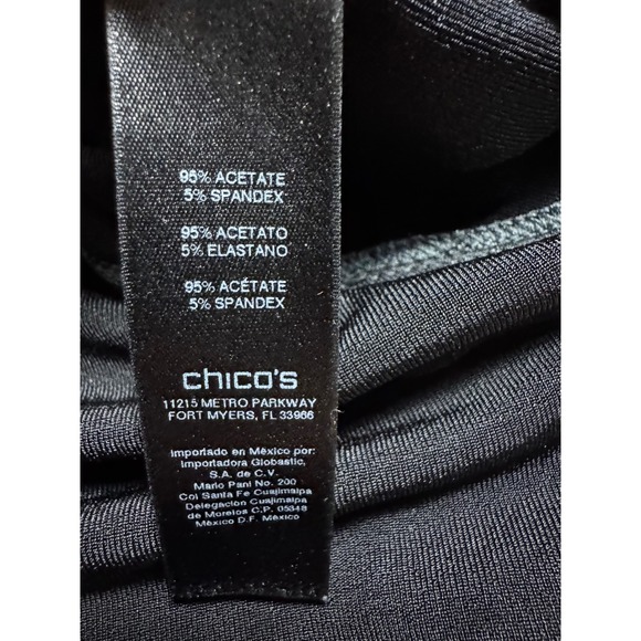 Travelers by Chico's Black 3/4 Sleeve Top Size 1 8/10 Medium - Picture 9 of 11